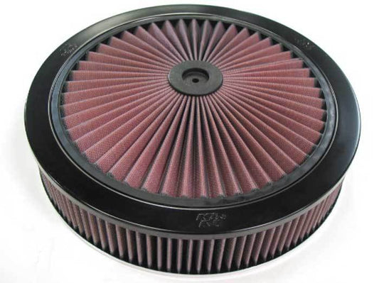 K And N Engineering Air Cleaner Assembly - X-Stream Top - 14 in Round - 3 in Element - 5-1/8 in Carb Flange - Dropped