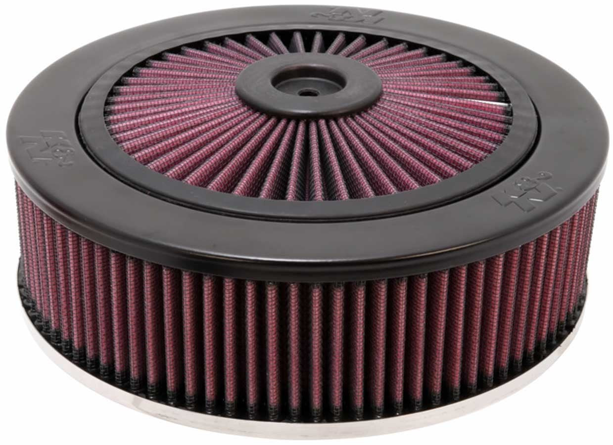 K And N Engineering Air Cleaner Assembly - X-Stream Top - 9 in Round - 2.875 in Element - 5-1/8 in Carb Flange -
