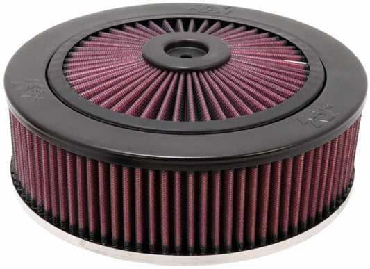 K And N Engineering Air Cleaner Assembly - X-Stream Top - 9 in Round - 2.875 in Element - 5-1/8 in Carb Flange -