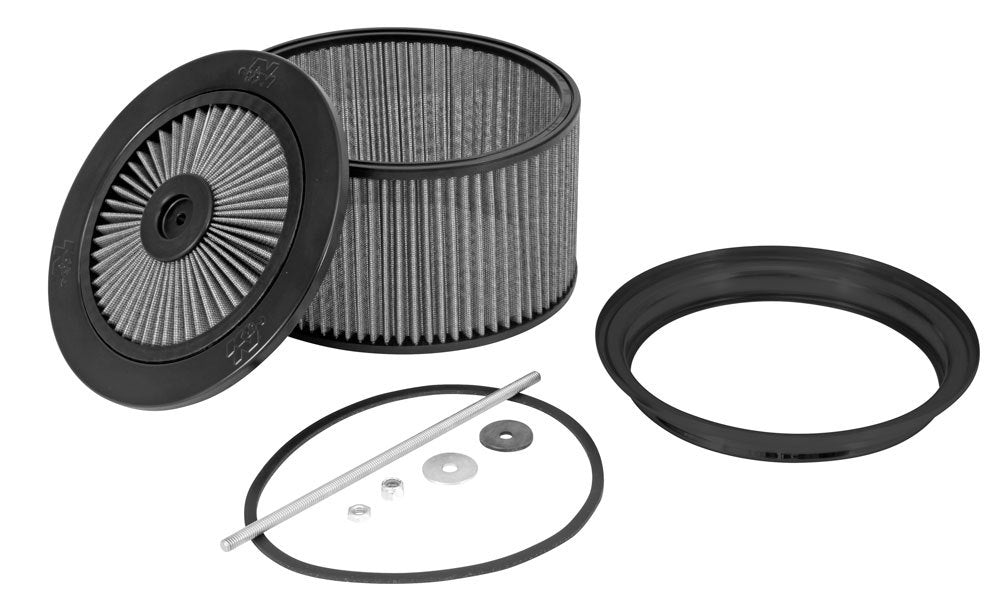 K And N Engineering Air Cleaner Assembly - X-Stream Top Assembly - 8 in ID Round - 5 in Element - Dominator Flange -