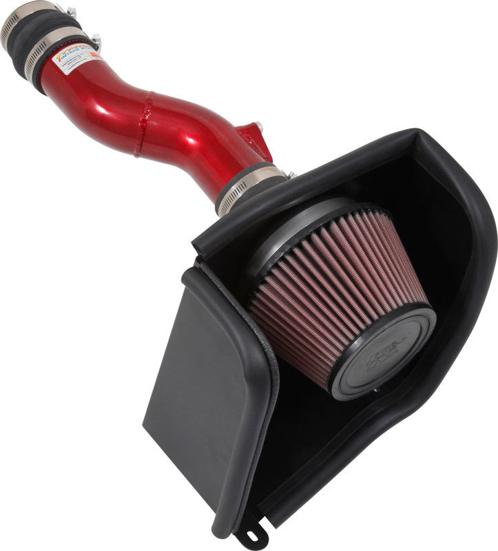 K And N Engineering Air Induction System - 69 Series Typhoon - Reusable Oiled Filter - Aluminum - Red Powder Coat -