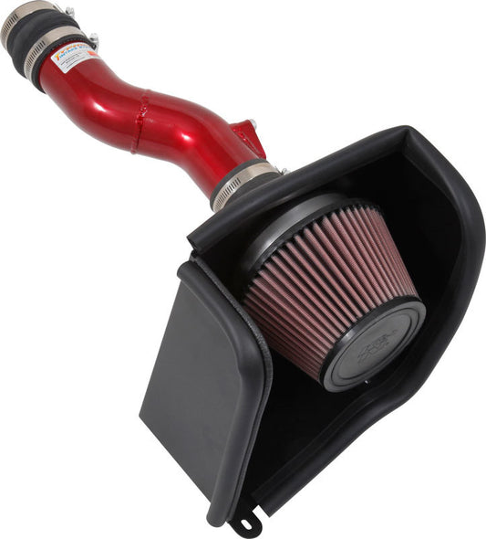 K And N Engineering Air Induction System - 69 Series Typhoon - Reusable Oiled Filter - Aluminum - Red Powder Coat -