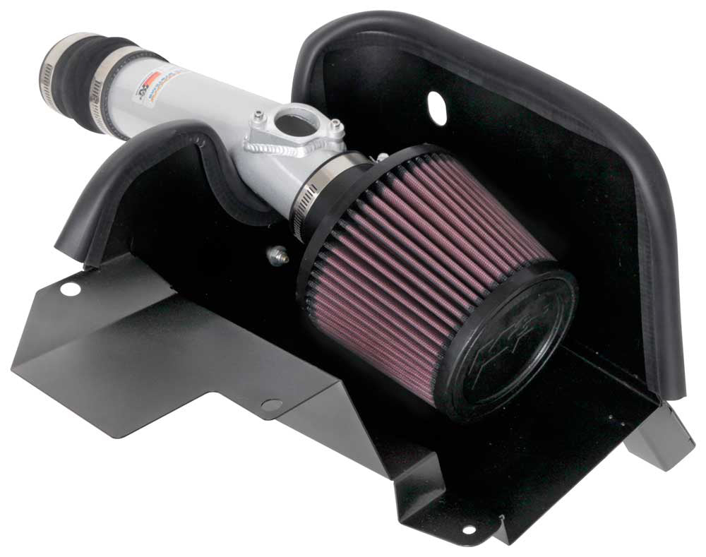 K And N Engineering Air Induction System - 69 Series Typhoon - Reusable Oiled Filter - Aluminum - Silver Powder Coat -