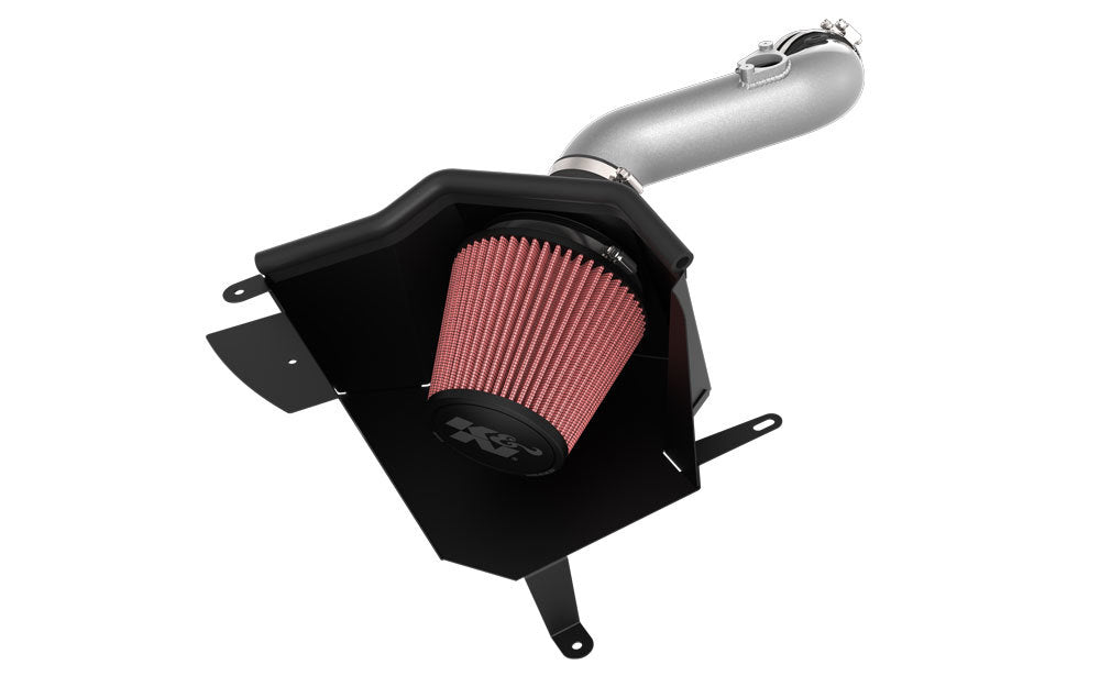 K And N Engineering Air Induction System - 69 Series Typhoon - Reusable Oiled Filter - Aluminum - Gray Powder Coat -