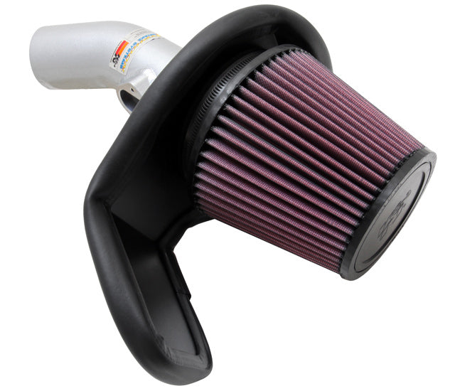 K And N Engineering Air Induction System - 69 Series Typhoon - Reusable Oiled Filter - Aluminum - Silver Powder Coat -