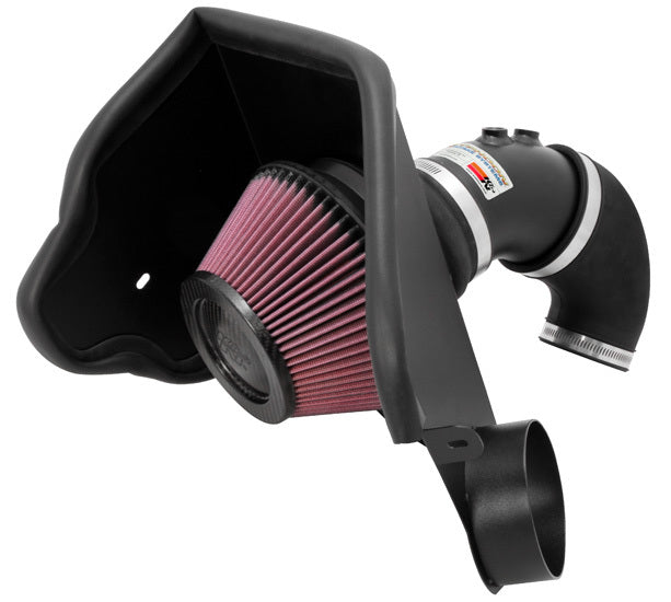 K And N Engineering Air Induction System - 69 Series Typhoon - Reusable Oiled Filter - Aluminum - Black Powder Coat -