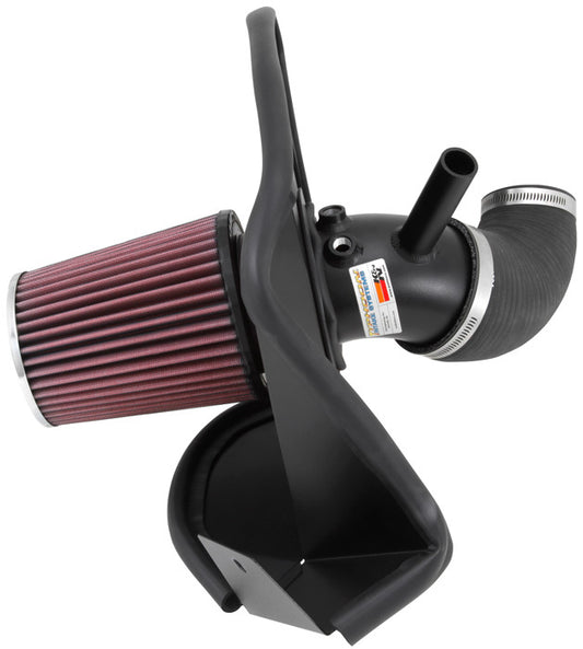 K And N Engineering Air Induction System - 69 Series Typhoon - Reusable Oiled Filter - Aluminum - Black Powder Coat -