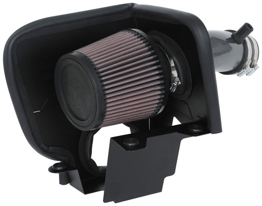 K And N Engineering Air Induction System - 69 Series Typhoon - Reusable Oiled Filter - Aluminum - Gray Powder Coat -