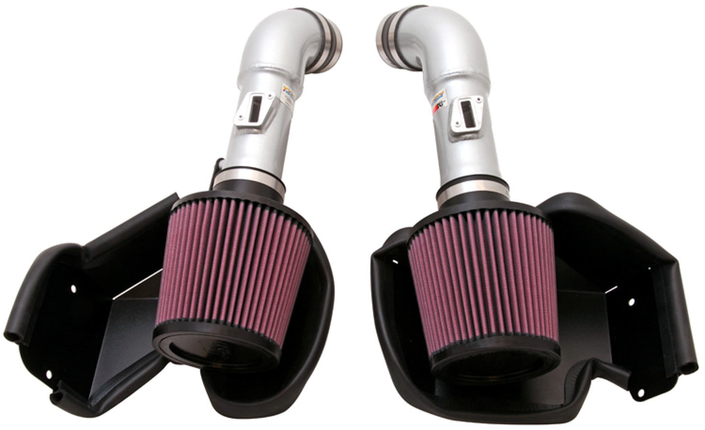 K And N Engineering Air Induction System - 69 Series Typhoon - Reusable Oiled Filter - Aluminum - Silver Powder Coat -