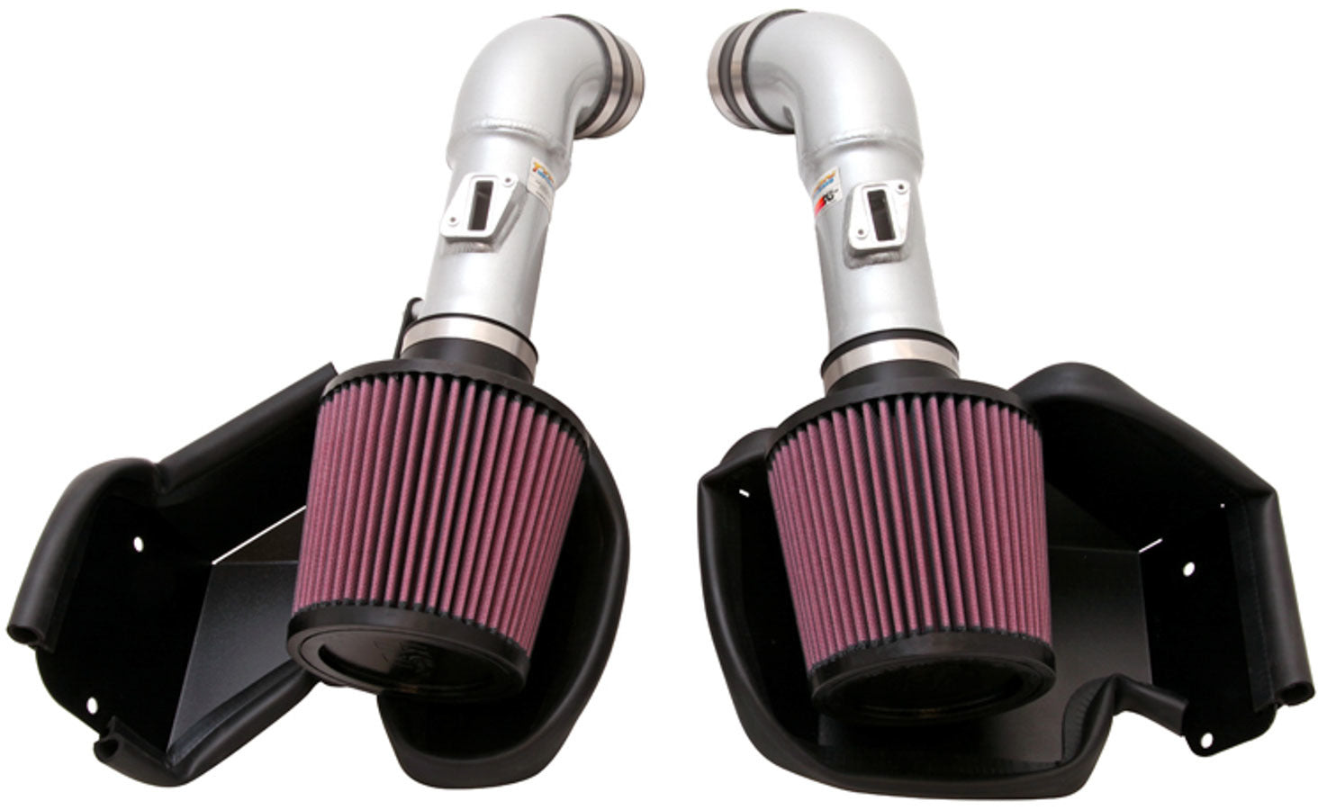 K And N Engineering Air Induction System - 69 Series Typhoon - Reusable Oiled Filter - Aluminum - Silver Powder Coat -