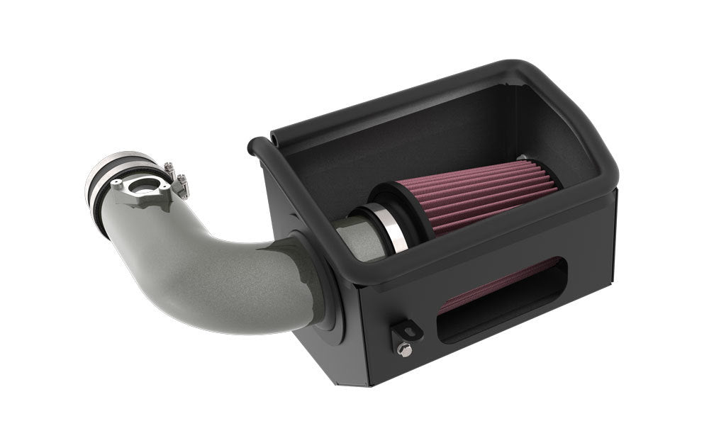 K And N Engineering Air Induction System - 69 Series Typhoon - Reusable Oiled Filter - Aluminum - Gray Powder Coat -