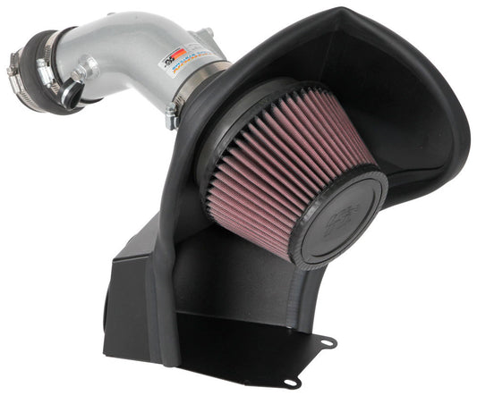 K And N Engineering Air Induction System - 69 Series Typhoon - Reusable Oiled Filter - Aluminum - Silver Powder Coat -