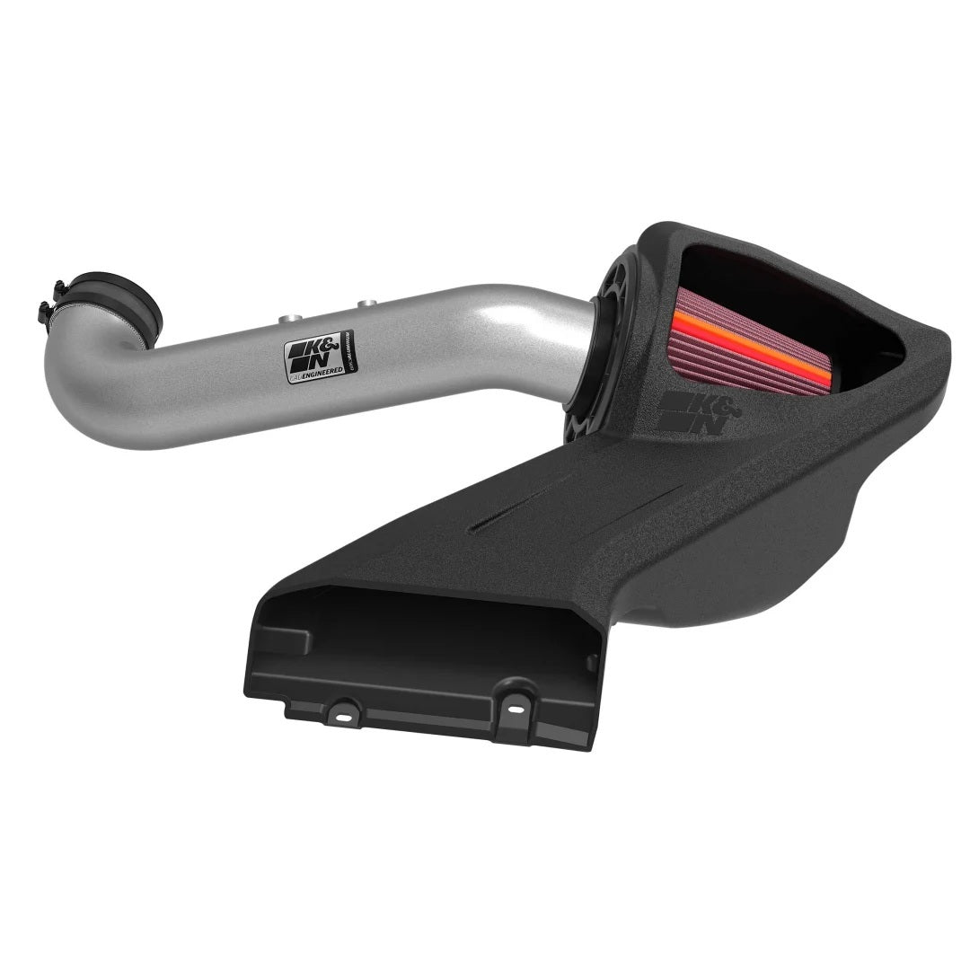 K And N Engineering Air Induction System - NextGen - Reusable Oiled Filter - Aluminum - Silver Powder Coat - Ford