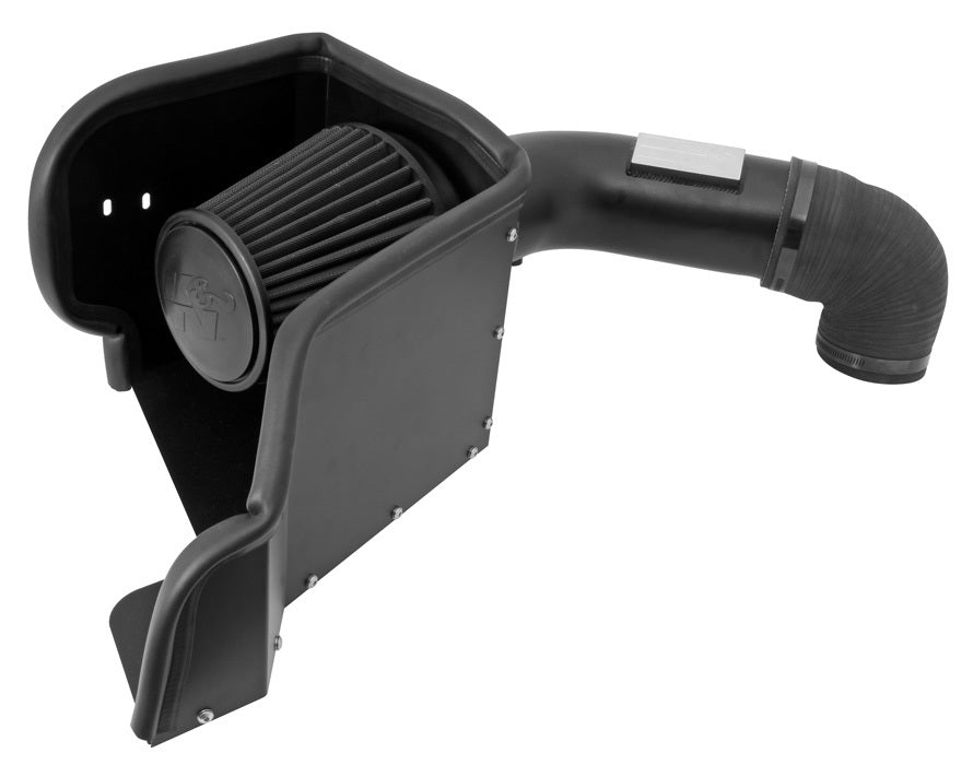 K And N Engineering Air Induction System - 71 Series - Reusable Oiled Filter - Aluminum - Black Powder Coat - Dodge