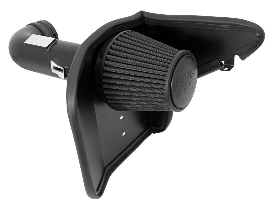 K And N Engineering Air Induction System - 71 Series - Reusable Oiled Filter - Aluminum - Black Powder Coat - Chevy