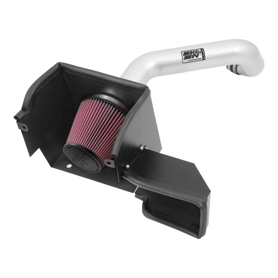 K And N Engineering Air Induction System - 77 Series - Reusable Oiled Filter - Aluminum - Silver Powder Coat - Mopar