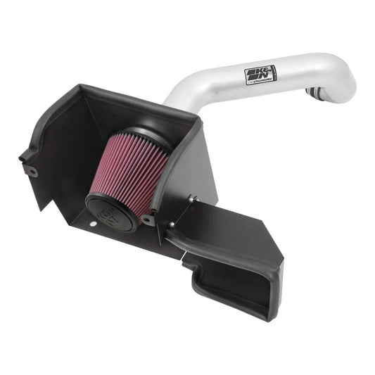 K And N Engineering Air Induction System - 77 Series - Reusable Oiled Filter - Aluminum - Silver Powder Coat - Mopar