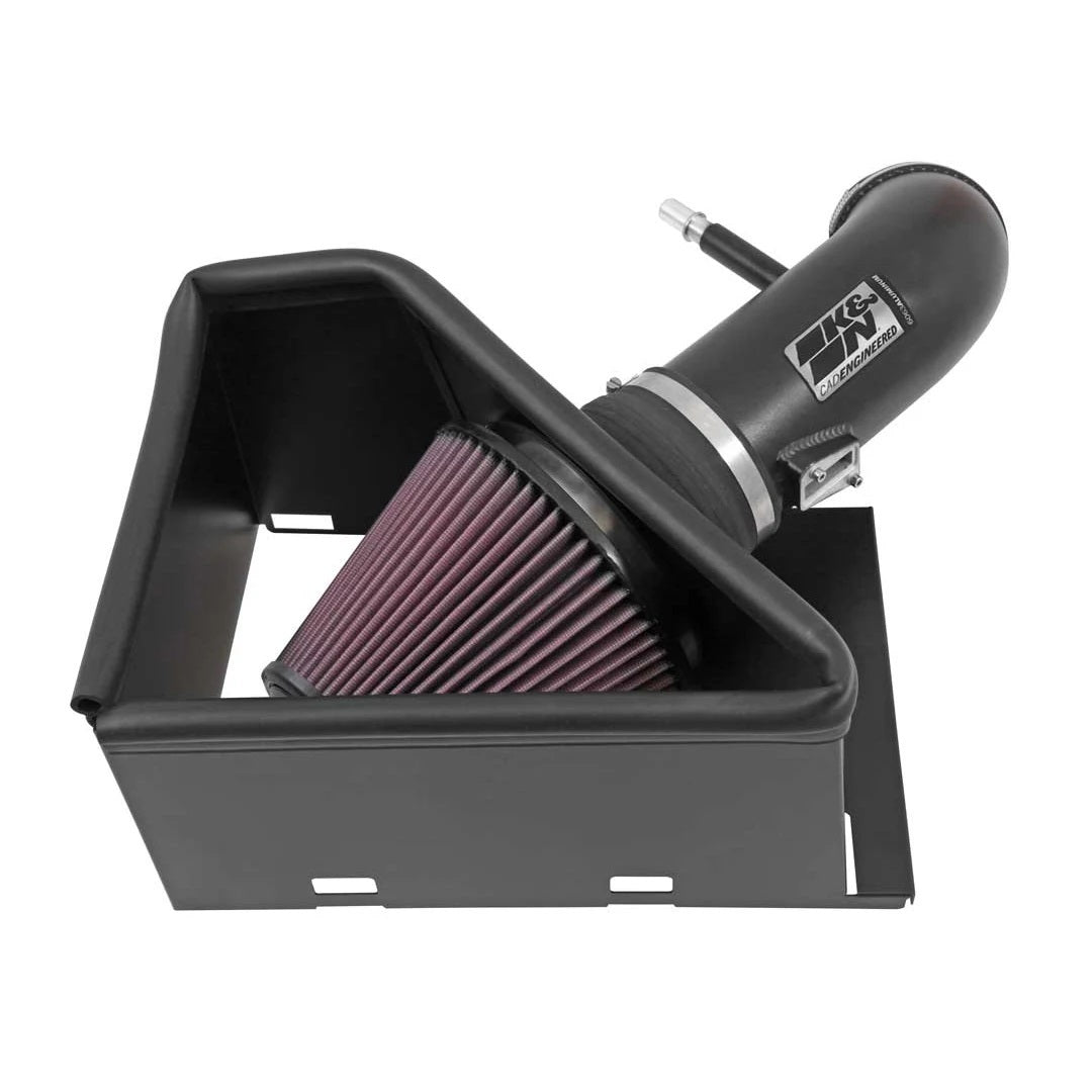 K And N Engineering Air Induction System - 77 Series - Reusable Oiled Filter - Aluminum - Black Powder Coat - Mopar