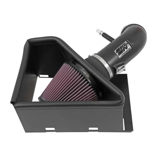 K And N Engineering Air Induction System - 77 Series - Reusable Oiled Filter - Aluminum - Black Powder Coat - Mopar