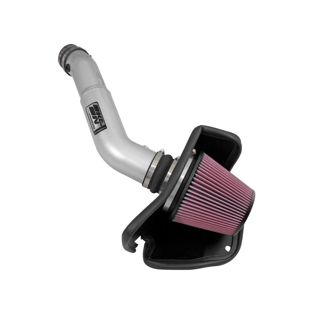 K And N Engineering Air Induction System - 77 Series - Reusable Oiled Filter - Aluminum - Silver Powder Coat - Dodge