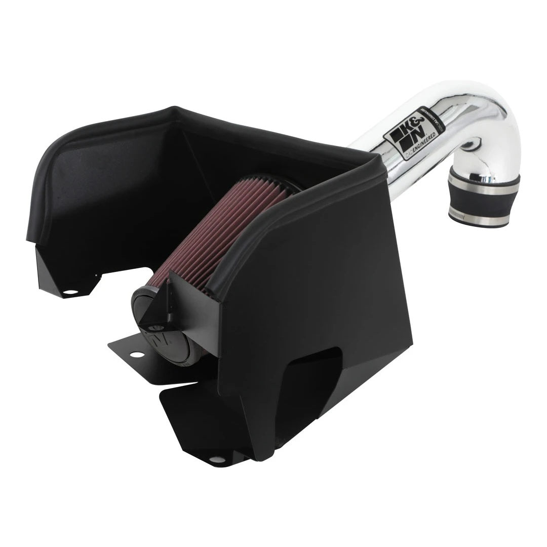 K And N Engineering Air Induction System - 77 Series - Reusable Oiled Filter - Aluminum - Polished - 5.7 L - Dodge Ram