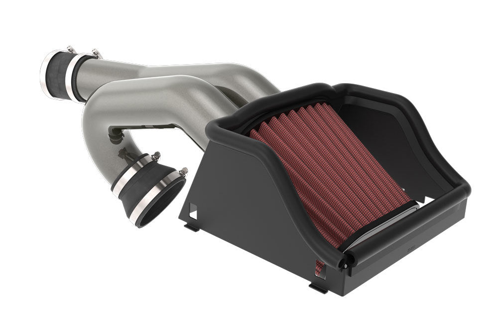 K And N Engineering Air Induction System - 77 Series - Reusable Oiled Filter - Aluminum - Gray Powder Coat - Ford V6 -