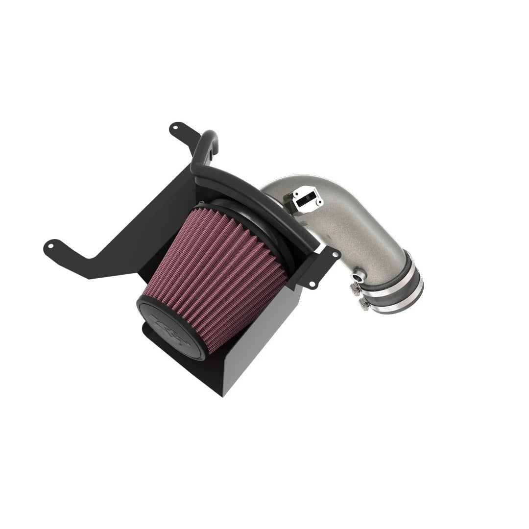K And N Engineering Air Induction System - 77 Series - Reusable Oiled Filter - Aluminum - Gray Powder Coat - Ford