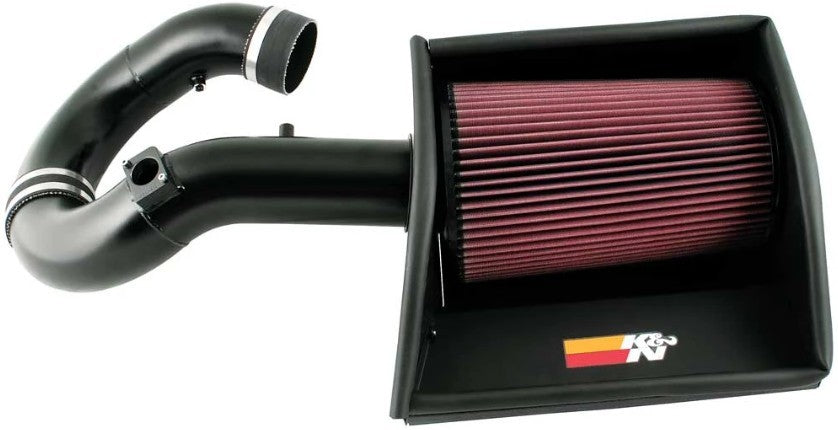 K And N Engineering Air Induction System - 77 Series - Reusable Oiled Filter - Aluminum - Black Powder Coat - GM