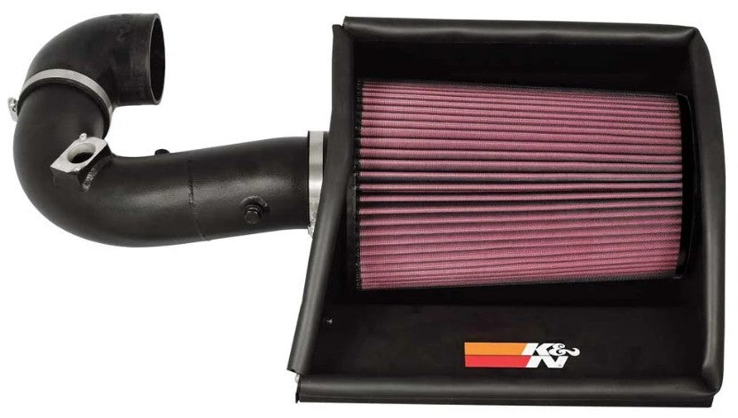 K And N Engineering Air Induction System - 77 Series - Reusable Oiled Filter - Aluminum - Black Powder Coat - Chevy