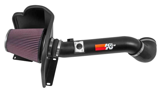 K And N Engineering Air Induction System - 77 Series - Reusable Oiled Filter - Aluminum - Black Powder Coat - GM
