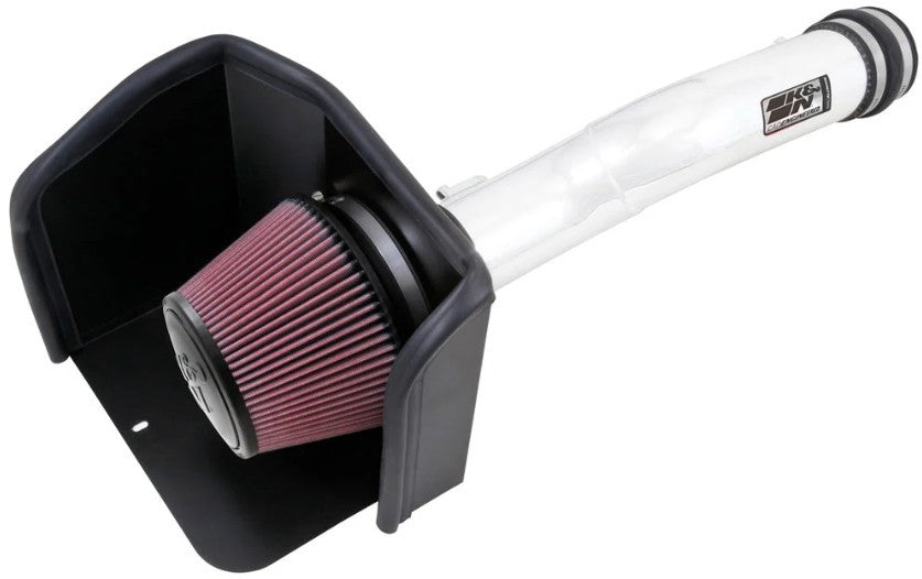 K And N Engineering Air Induction System - 77 Series - Reusable Oiled Filter - Aluminum - Polished - Toyota Tacoma