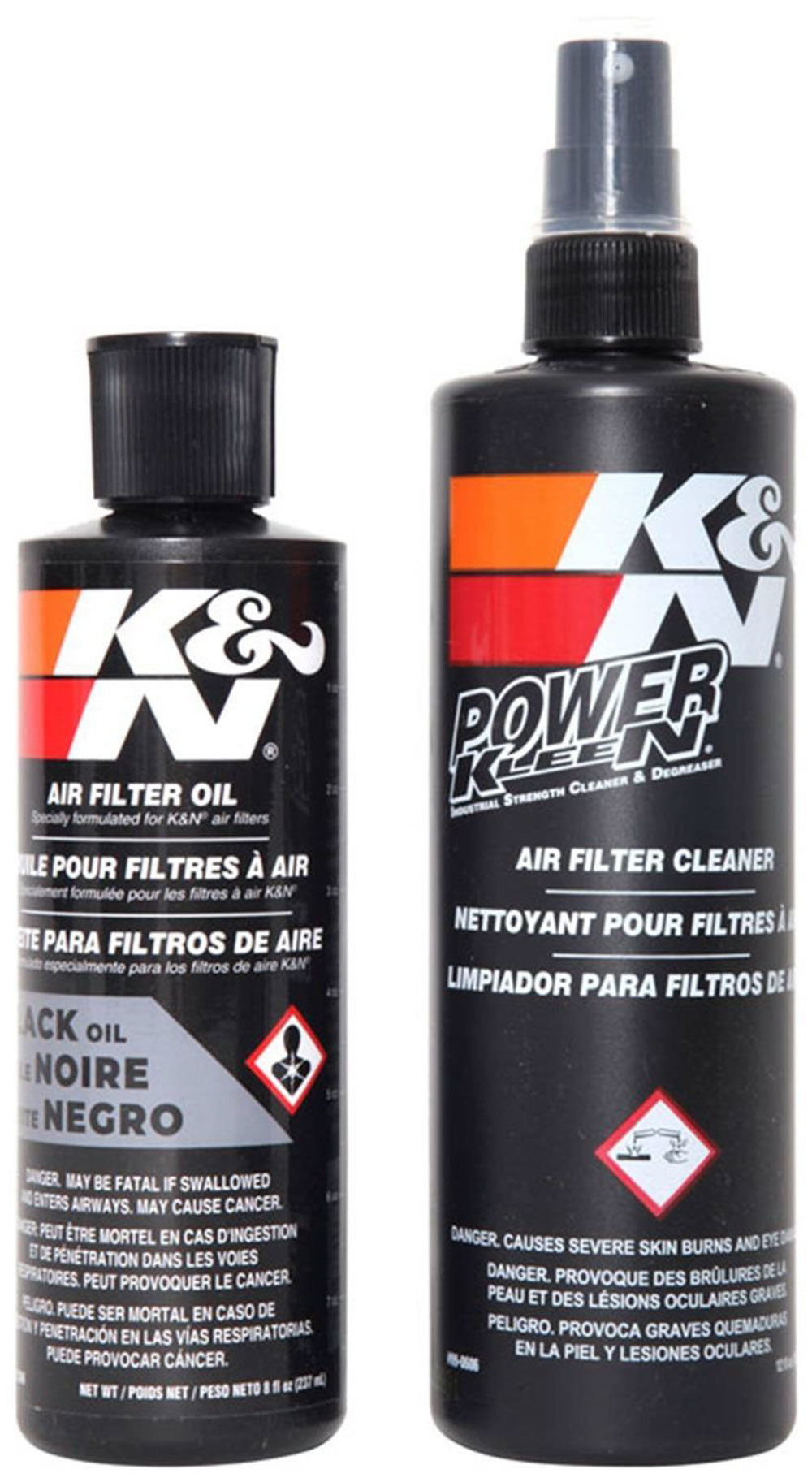 K And N Engineering Air Filter Service Kit - 12 oz Pump Bottle Cleaner - 8 oz Squeeze Bottle Oil - Black Oil - K&N