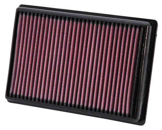 K And N Engineering Air Filter Element - Panel - 9.125 x 6.156 in - 1.125 in Tall - Reusable Cotton - Red - BMW