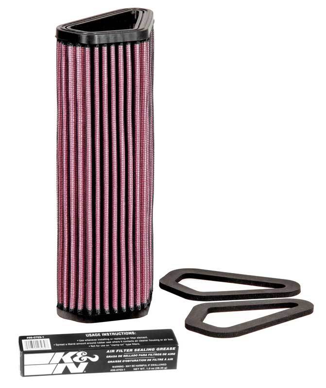 K And N Engineering Air Filter Element - Unique - 4 x 2.813 in - 8.875 in Tall - Reusable Cotton - Red - Various
