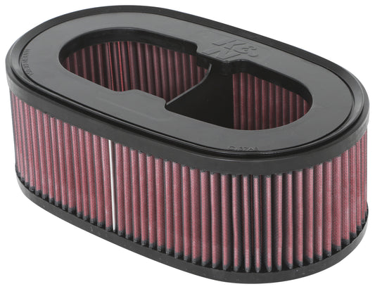 K And N Engineering Air Filter Element - Oval - 13.75 x 8.125 in - 4.938 in Tall - Reusable Cotton - Red - Chevy