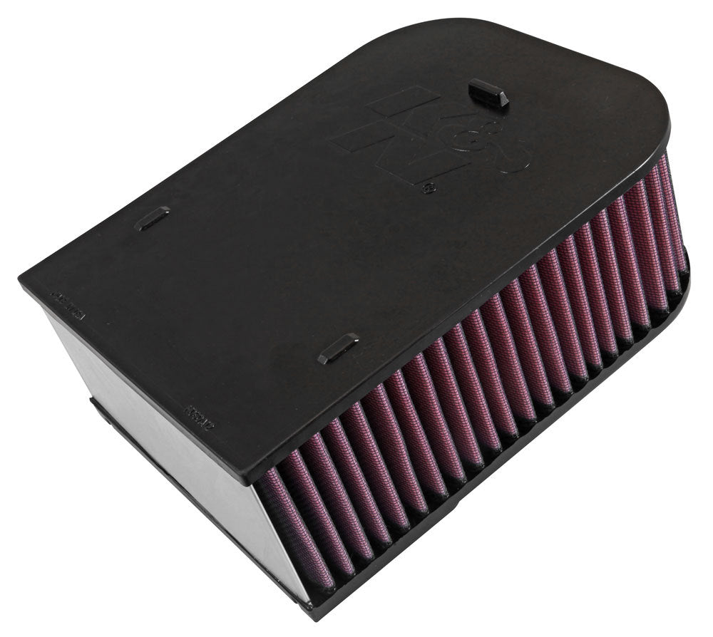K And N Engineering Air Filter Element - Unique - 9.875 x 7.375 in - 3.625 in Tall - Reusable Cotton - Red - Porsche