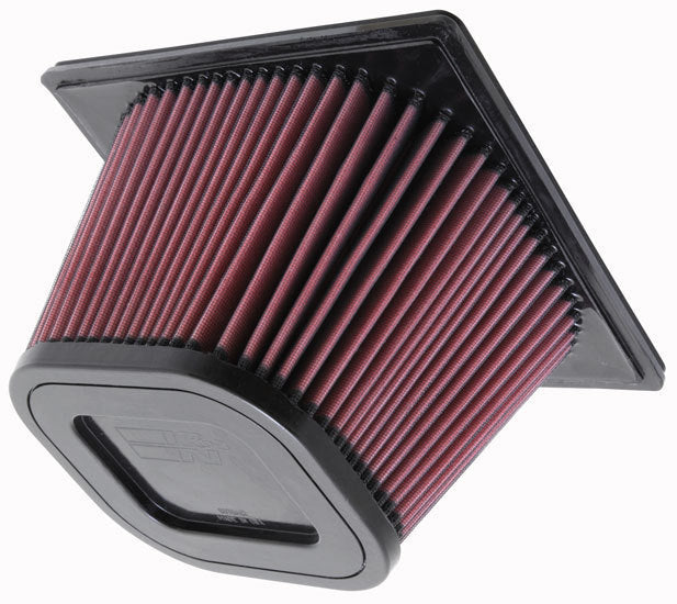 K And N Engineering Air Filter Element - 10.938 in x 9.938 in - 6.875 in Tall - Reusable Cotton - Red - Dodge Ram