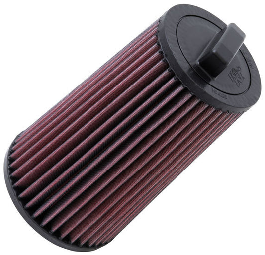 K And N Engineering Air Filter Element - Conical - 5 in Base - 3.75 in Top OD - 9.625 in Tall - Reusable Cotton - Red