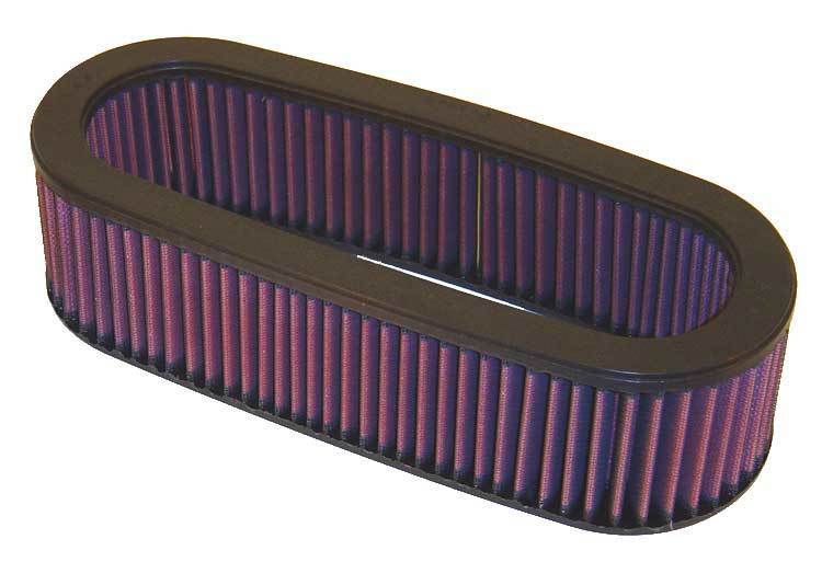 K And N Engineering Air Filter Element - Oval - 12.875 x 4.875 in - 3.188 in Tall - Reusable Cotton - Red - Nissan