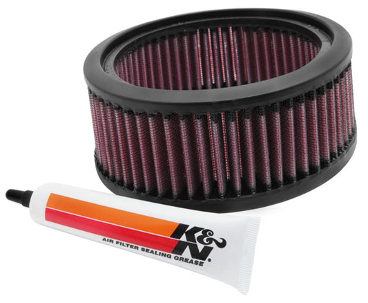 K And N Engineering Air Filter Element - 6 in Diameter - 2.5 in Tall - Reusable Cotton - Red - Universal - Each