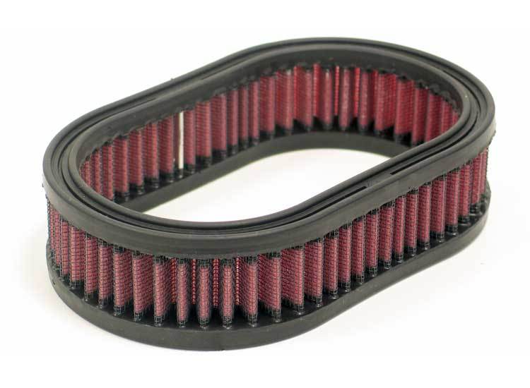 K And N Engineering Air Filter Element - Oval - 7 x 4.5 in - 1.766 in Tall - Reusable Cotton - Red - Universal - Each
