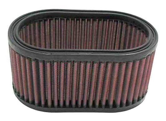 K And N Engineering Air Filter Element - Oval - 7 x 4.5 in - 3.313 in Tall - Reusable Cotton - Red - Universal - Each