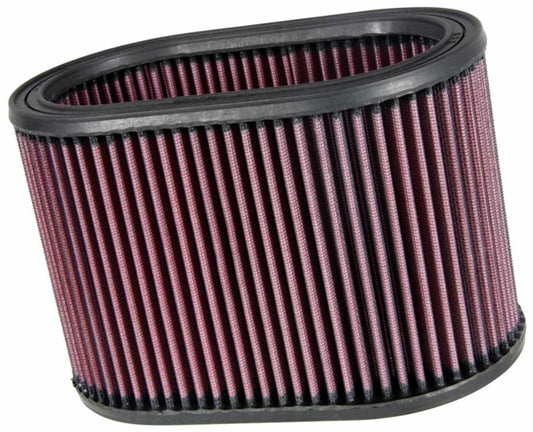 K And N Engineering Air Filter Element - Oval - 8.875 x 5.25 in - 6 in Tall - Reusable Cotton - Red - Universal - Each