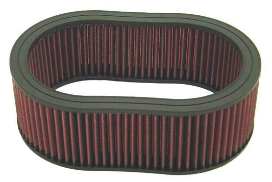 K And N Engineering Air Filter Element - Oval - 11.5 x 8.125 in - 4 in Tall - Reusable Cotton - Red - Universal - Each