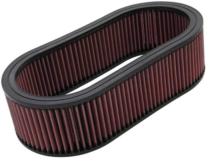 K And N Engineering Air Filter Element - Oval - 14.625 x 7.75 in - 4 in Tall - Reusable Cotton - Red - Universal - Each