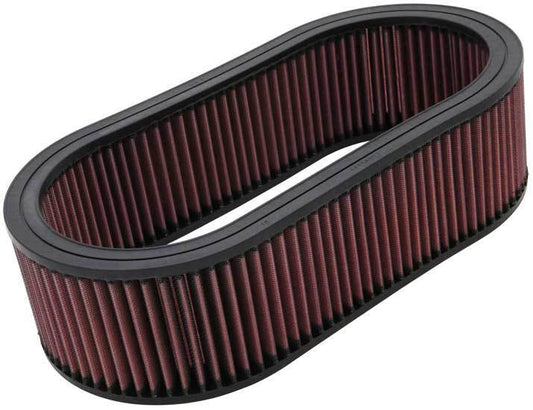 K And N Engineering Air Filter Element - Oval - 14.625 x 7.75 in - 4 in Tall - Reusable Cotton - Red - Universal - Each