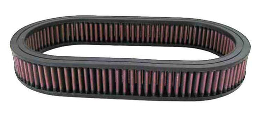 K And N Engineering Air Filter Element - Oval - 14.625 x 7.75 in - 2 in Tall - Reusable Cotton - Red - Universal - Each