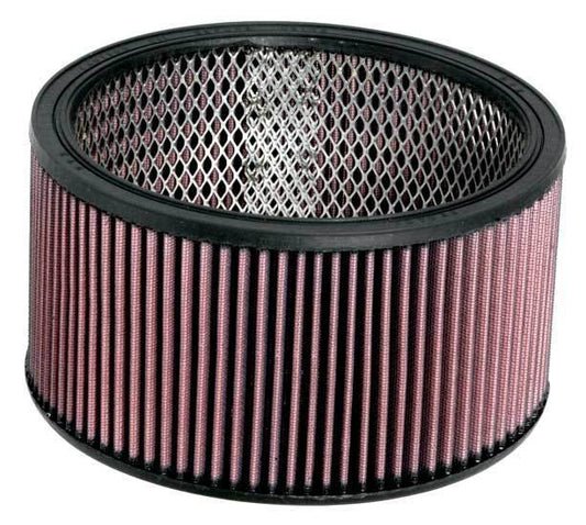 K And N Engineering Air Filter Element - 9 in Diameter - 5 in Tall - Wire Mesh Included - Reusable Cotton - Red -