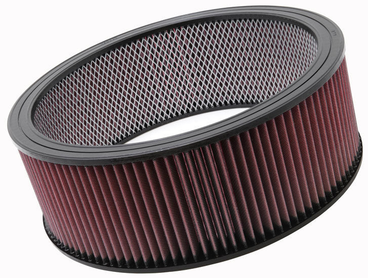 K And N Engineering Air Filter Element - 14 in Diameter - 5 in Tall - Wire Mesh Included - Reusable Cotton - Red -