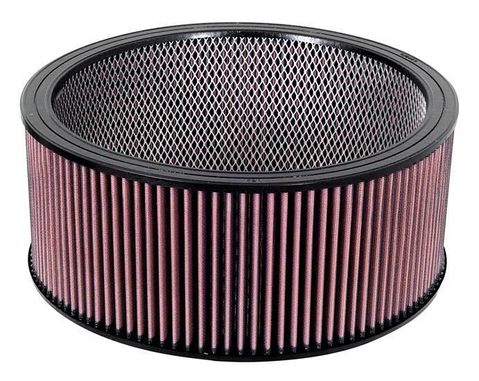 K And N Engineering Air Filter Element - 14 in Diameter - 6 in Tall - Wire Mesh Included - Reusable Cotton - Red -
